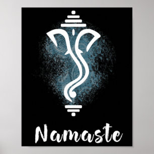 Póster Yoga Ganesha Chakra Namaste Energía Loto Karma Om