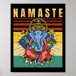 Póster Yoga - Ganesha - Meditación Espiritual - Namaste -