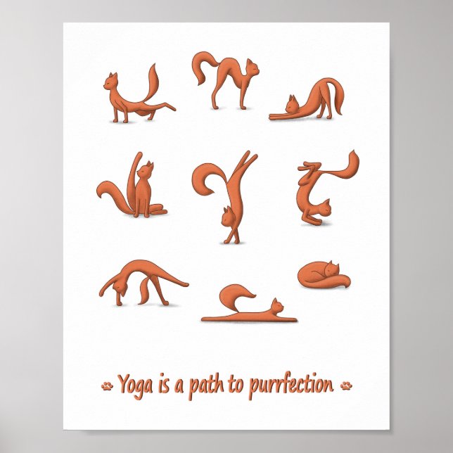 Póster Yoga Gato (Frente)