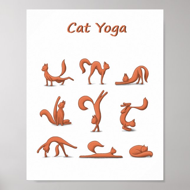 Póster Yoga Gato (Frente)