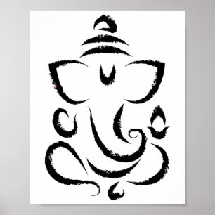 Póster Yoga hindú indio Meditación Deepavali Diwali Rang