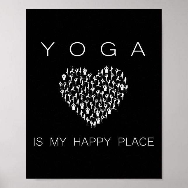 Póster Yoga Is My Happy Place Insrational Motivational  (Frente)