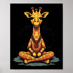 Póster Yoga Jirafa Meditación Atención plena Zen Namasté