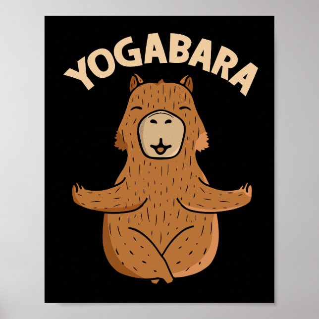 Póster Yoga Lover Regalo Mujeres Capibara Meditación Yoga (Frente)