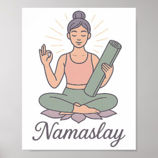 Póster Yoga Meditación Mindfulness Lotus Calma Energía Na