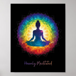 Póster Yoga Meditado Profundamente Inspirador Pacífico Ze