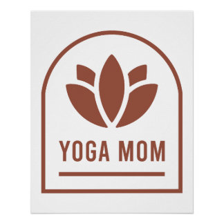 Póster Yoga mom mother lotus flower boho aesthetic