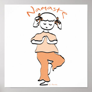 Póster Yoga Namaste Chica joven