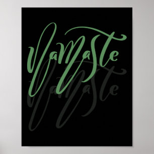 Póster Yoga, Namasté, letra cursiva elegante