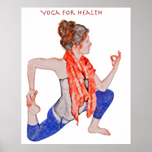 Póster Yoga para la salud en un poster (Frente)