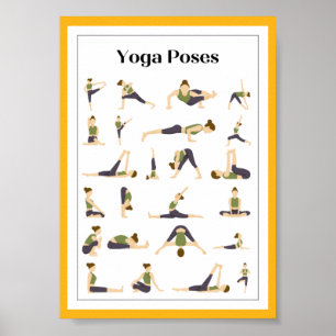 Póster Yoga Pick a Pose Brain Break Poster (Amarillo)