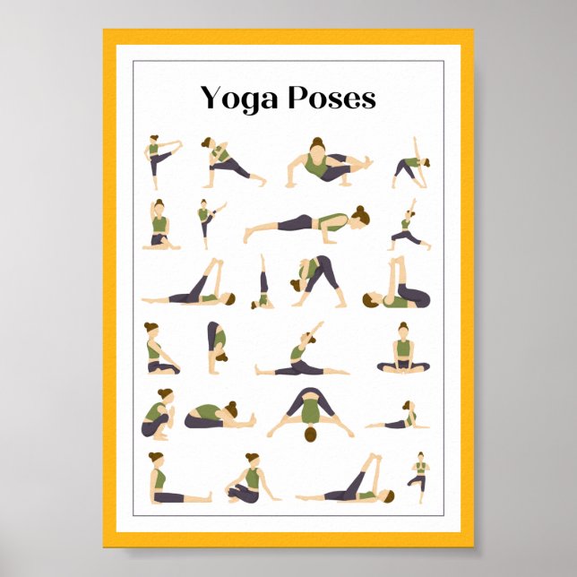 Póster Yoga Pick a Pose Brain Break Poster (Amarillo) (Frente)