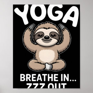 Póster Yoga Respira Zzz Fuera Perezoso _1
