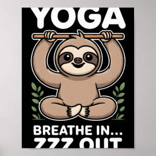 Póster Yoga Respira Zzz Fuera Perezoso _7