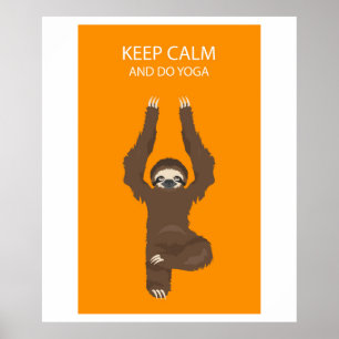 Póster Yoga sloth poster