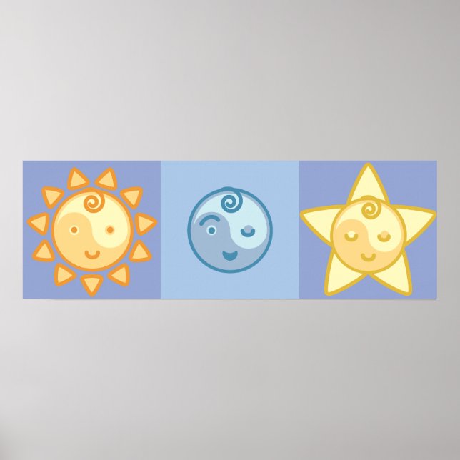 Póster Yoga Speak Baby : The Sun, The Moon & Stars (Frente)