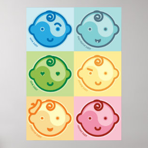 Póster Yoga Speak Baby : Todo el canvas del bebé Chakras
