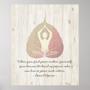 Póster Yoga Studio Instructor Meditación Pose Bodhi Leaf