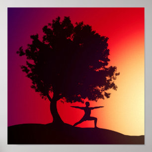 Póster Yoga Sunset Art