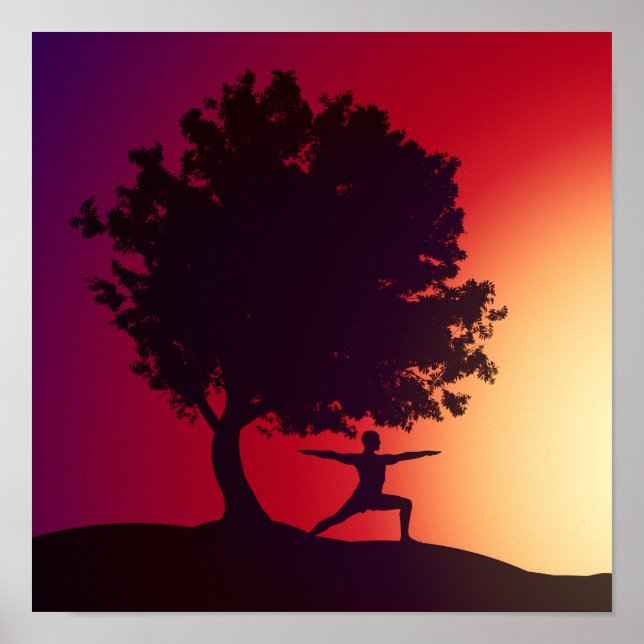 Póster Yoga Sunset Art (Frente)