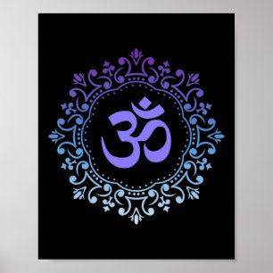 Póster Yoga Yogi Nueva Era Mandala Meditación Reiki Púrpu