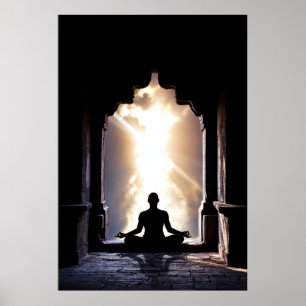 Póster Yogi en plena meditación, paz zen yoga chakra heal