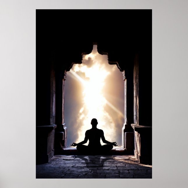 Póster Yogi en plena meditación, paz zen yoga chakra heal (Frente)