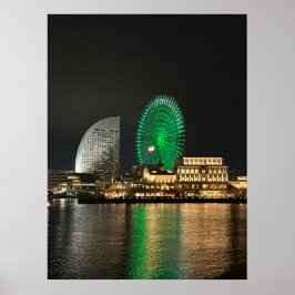Póster Yokohama de noche