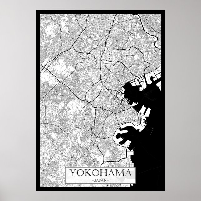 Póster Yokohama Japan Map (Frente)