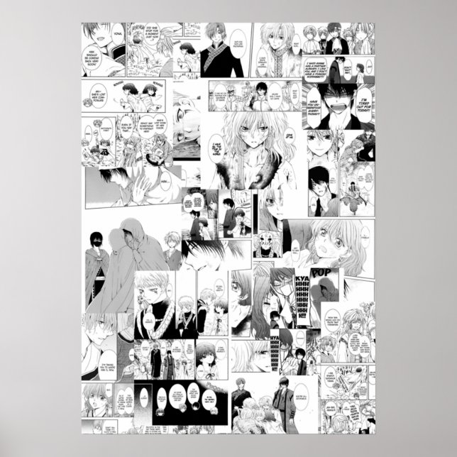 Póster Yona del collage de manga del amanecer (Frente)