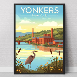 Póster Yonkers Nueva York Antiguo