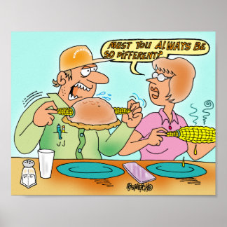 Póster Yooper Pasty Eater Utilizando Sujetadores De Maíz