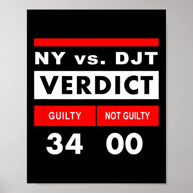 Póster York versus Donald Trump (culpable) 34 condes (Frente)