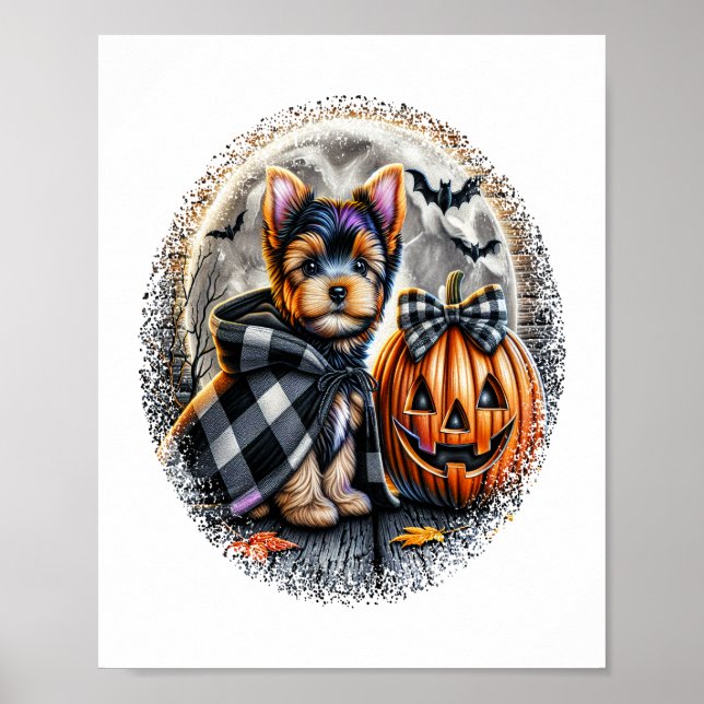 Póster Yorkie Dog Halloween (Frente)