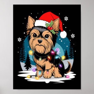 Póster Yorkie Dogs Tree Navidades Sweater Xmas Mascota An