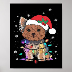 Póster Yorkie Dogs Tree Navidades Sweater Xmas Mascota An