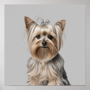 Póster Yorkie Ilustracion Wall Art para amante del perro