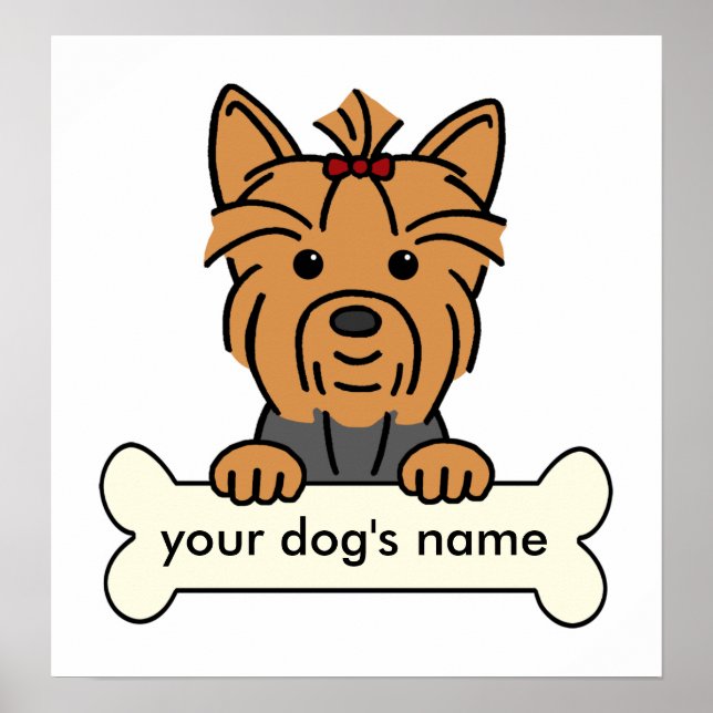 Póster Yorkie personalizado (Frente)