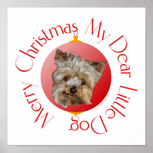 Póster Yorkshire Terrier de Navidad