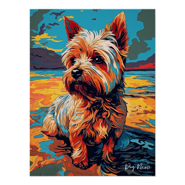 Póster Yorkshire Terrier Dog 001 - Bruno Pokopen (Anverso)
