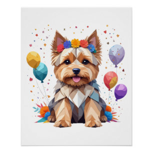 Póster Yorkshire Terrier Playful Adorable Fun Animal Cute