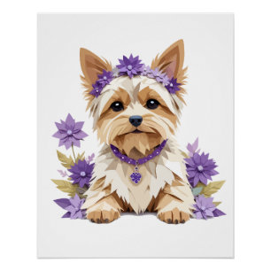 Póster Yorkshire Terrier Playful Adorable Fun Animal Cute