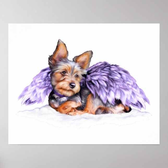 Póster Yorkshire Terrier Yorkie Angel (Frente)