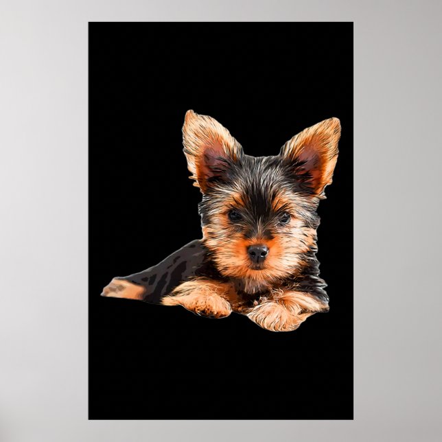 Póster Yorkshire terrier Yorkie Puppy Dog (Frente)
