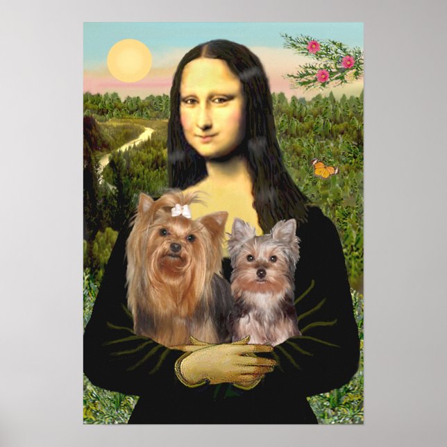 Póster Yorkshire Terriers (7 y 19) - Mona Lisa (Frente)