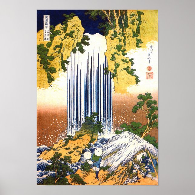 Póster Yoro cae Bella Artes japonés Hokusai (Frente)