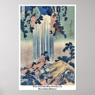 Póster Yoro waterfall Mino Province by Katsushika,Hokusai