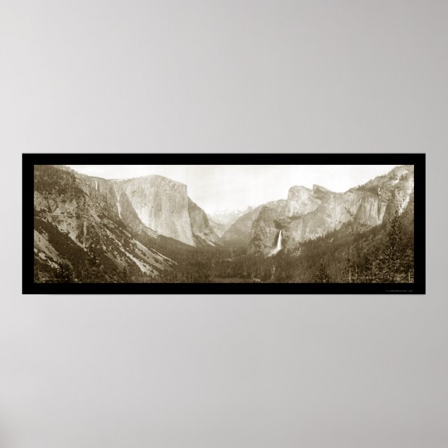 Póster Yosemite Birdseye Photo 1915 (Frente)