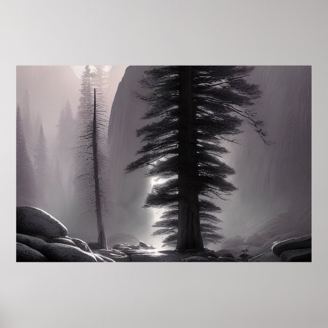 Póster Yosemite Nacional - Pintura colorida (Frente)