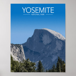 Póster Yosemite National, California Park Stylized Travel